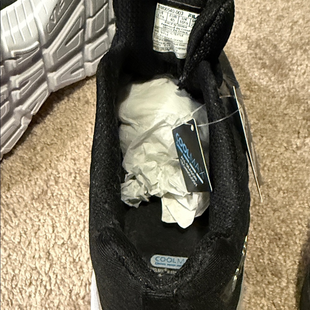 Fila Men's Black Athletic Shoes with White Sole - Picture 4 of 6